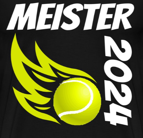 Design Meister oder Aufsteiger T-Shirt für Tennisspieler mit brennendem Tennisball